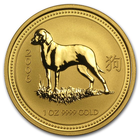 2006 Australia 1 oz Gold Lunar Dog BU (Series I) 2006 Australia 1 oz Gold Lunar Dog BU (Series I)